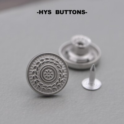 HYS BUTTONS牛仔裤牛仔衣纽扣裤背带裤钮扣摇头扣男女金属工字扣