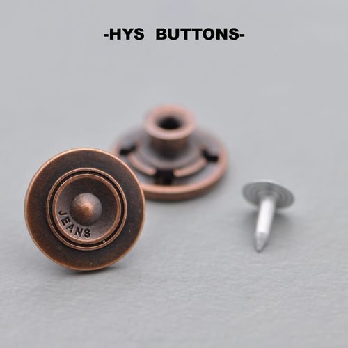 HYS BUTTONS牛仔裤牛仔衣纽扣裤背带裤钮扣摇头扣男女金属工字扣