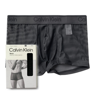 CK专柜黑标系列 滑面料性感薄透男士肌理顺滑弹力平角内裤 NB4519