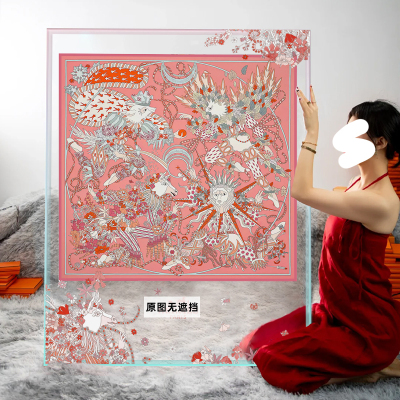酒店轻奢亚克力框装饰画四季之王的加冕爱马丝巾装裱挂画潮流摆画