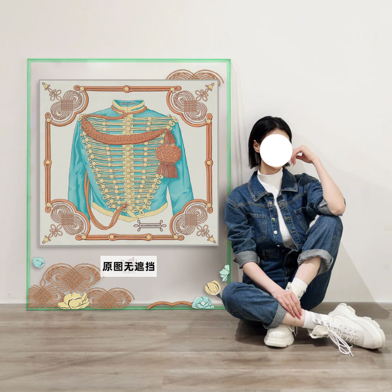 轻奢服装店勃兰登堡大牌丝巾装裱落地画潮流亚克力框精品店摆画,家居饰品,现代装饰画,淘宝优惠券,粉丝福利购,淘宝优惠卷