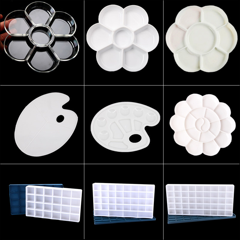 水彩颜料调色板初学者儿童学生绘画颜料盘丙烯国画调色盒颜料盒三线 7