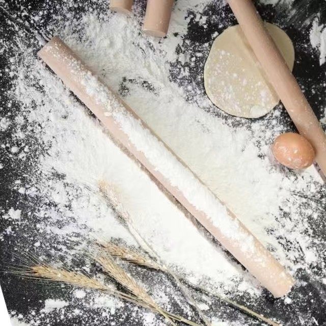 实木擀面杖实心梨木面棒压面棍小号饺子皮大号赶面条烘焙工具细款