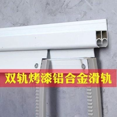 空调门帘塑料透明磁吸门帘推拉滑动双轨道商场车间隔冷隔热皮门帘