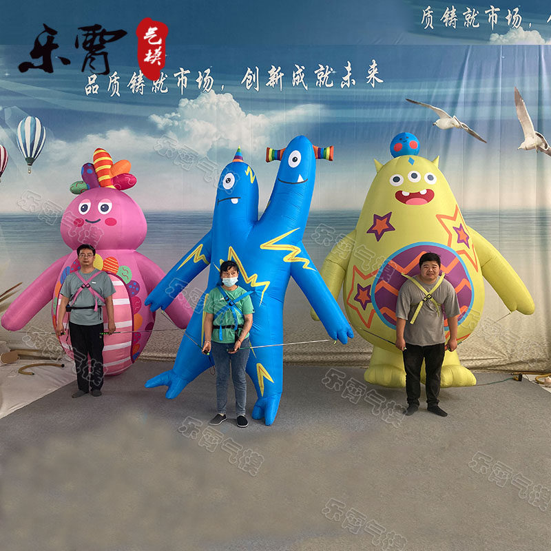 巡游充气人背卡通气模 充气行走背包动漫卡通人物模型充气娃娃