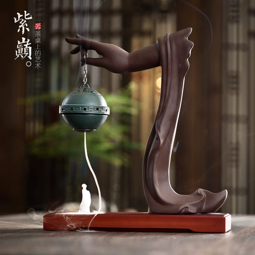 紫巅 Антикварная курильница для благовоний, креативная аромалампа из сандалового дерева, китайский стиль, креативный подарок