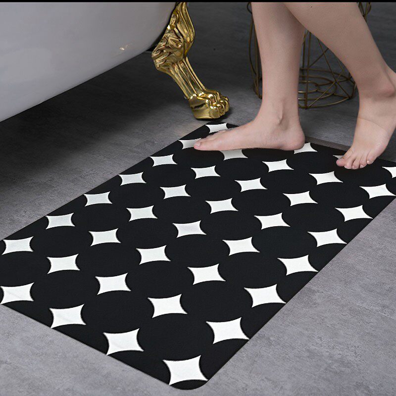 硅藻泥几何图案简约现代门厅家用进门垫可机洗吸水浴室地垫厨房毯