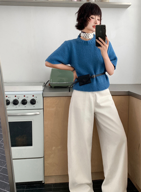 OUNA欧娜经典舒适时尚简约弯刀裤牛仔裤56503