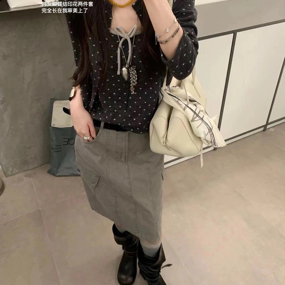 MOGE-毛针织开衫+背心氛围感拉满哦美腻2件套套装L26275