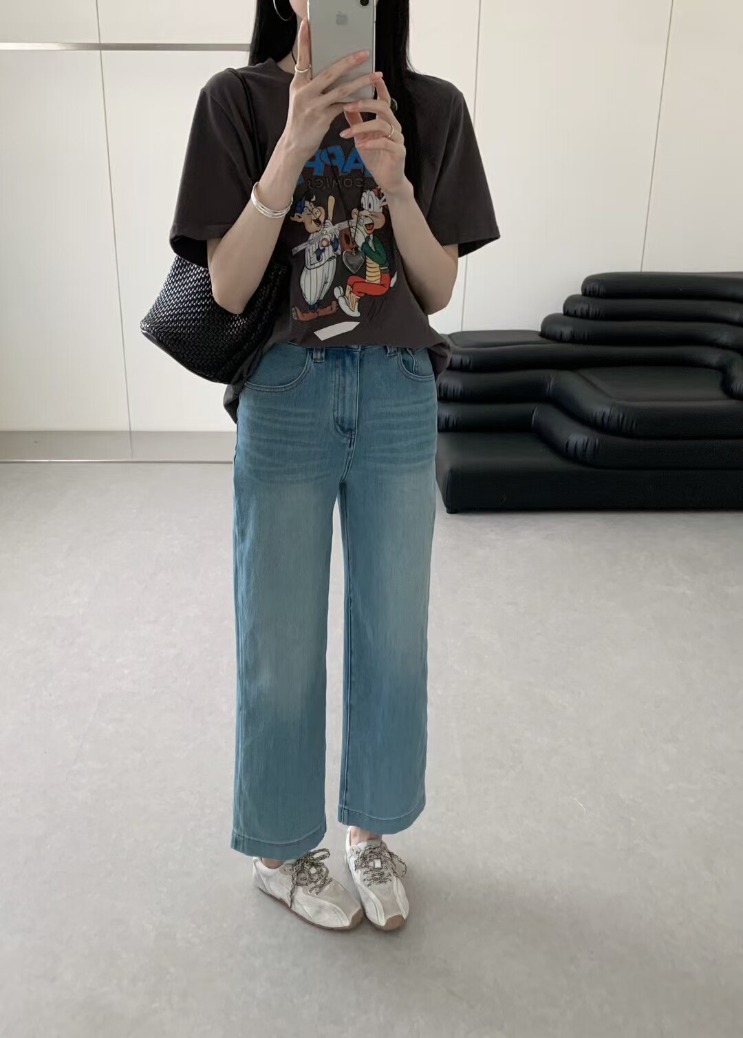 5359超薄面膜裤2025夏季新款显瘦百搭四面弹九分直筒裤女牛仔裤