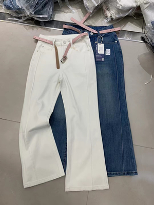 JEANS 6278欧货2026春季新款修身微喇牛仔裤女高腰弹力九分喇叭裤