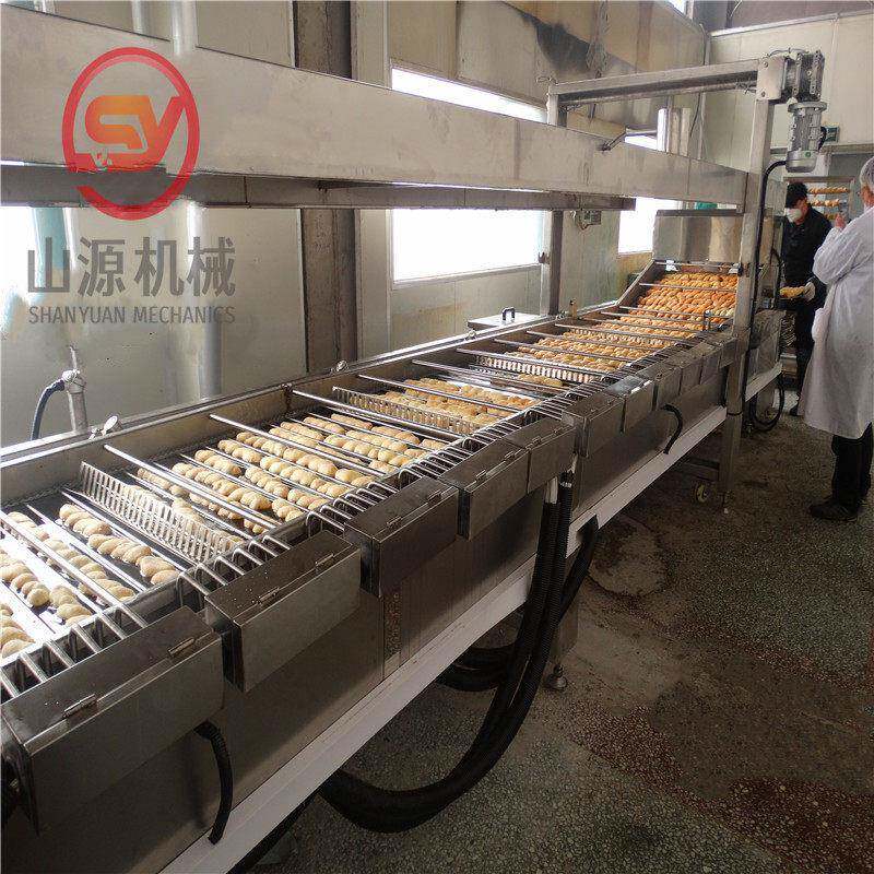 炸麻花油炸机 自动翻面面包圈油炸线 食品厂专用甜甜圈油炸设备