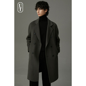秋冬季 手工双面呢大衣男士 中长款 休闲非羊绒加厚宽松风衣妮子外套
