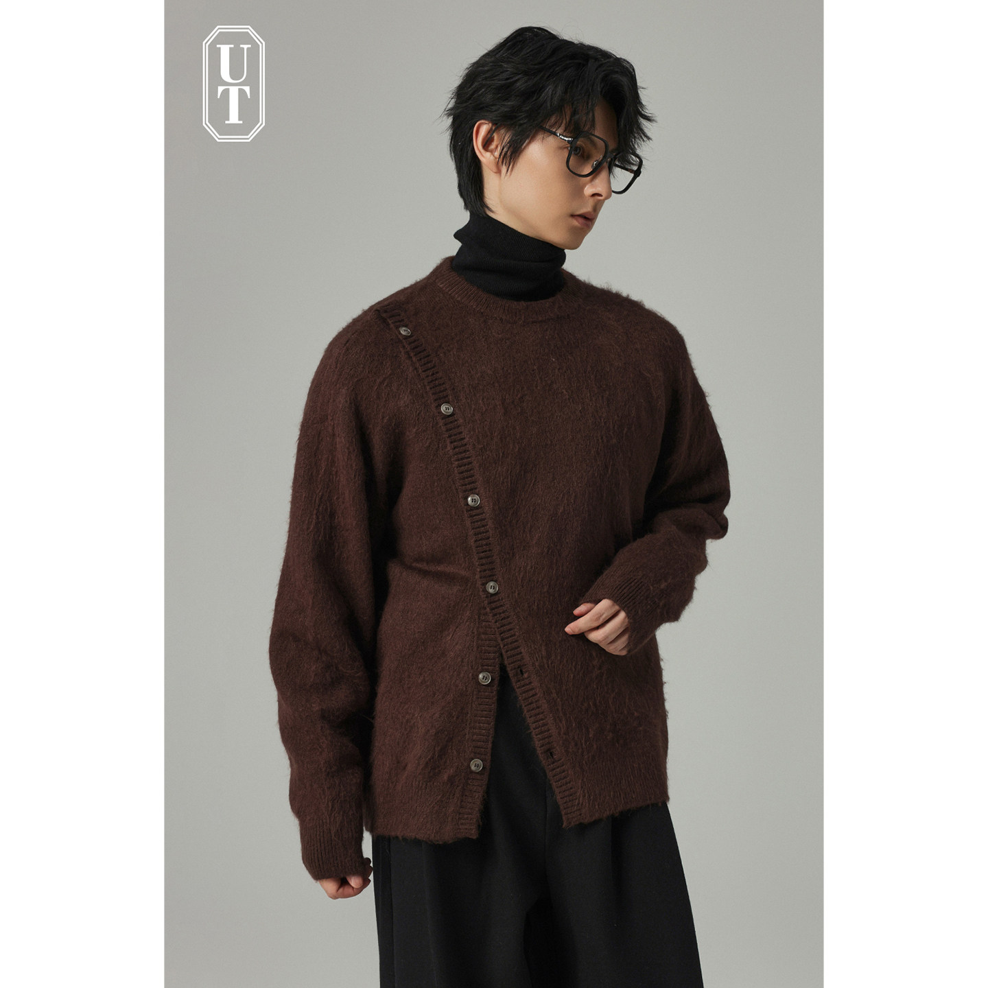 重磅设计感针织衫男宽松保暖休闲老钱风轻奢毛衣秋冬季加厚上衣