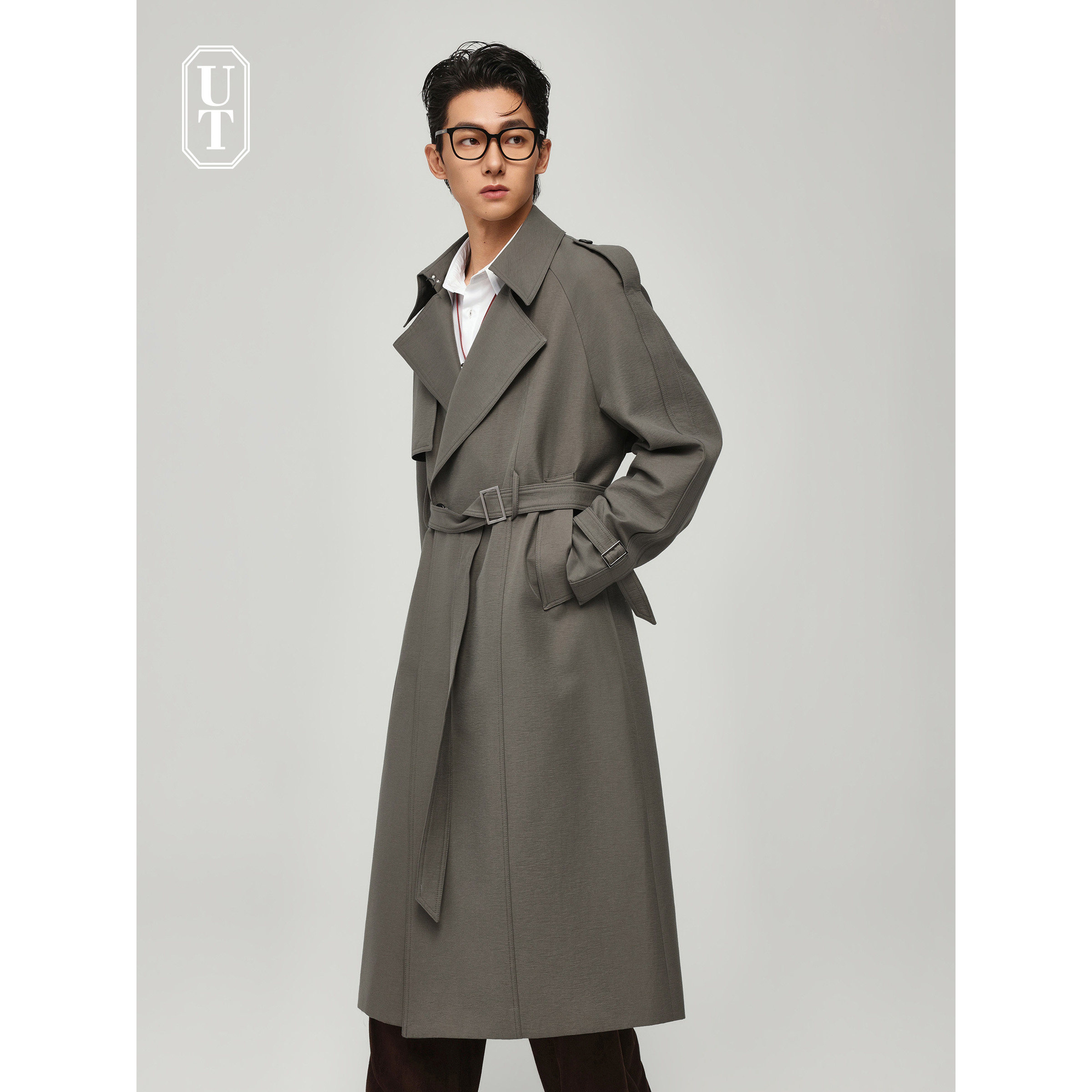 压75D衬高级感风衣外套男长款过膝中长款春秋季宽松时尚工装大衣,男装,风衣,淘宝优惠券,粉丝福利购,淘宝优惠卷