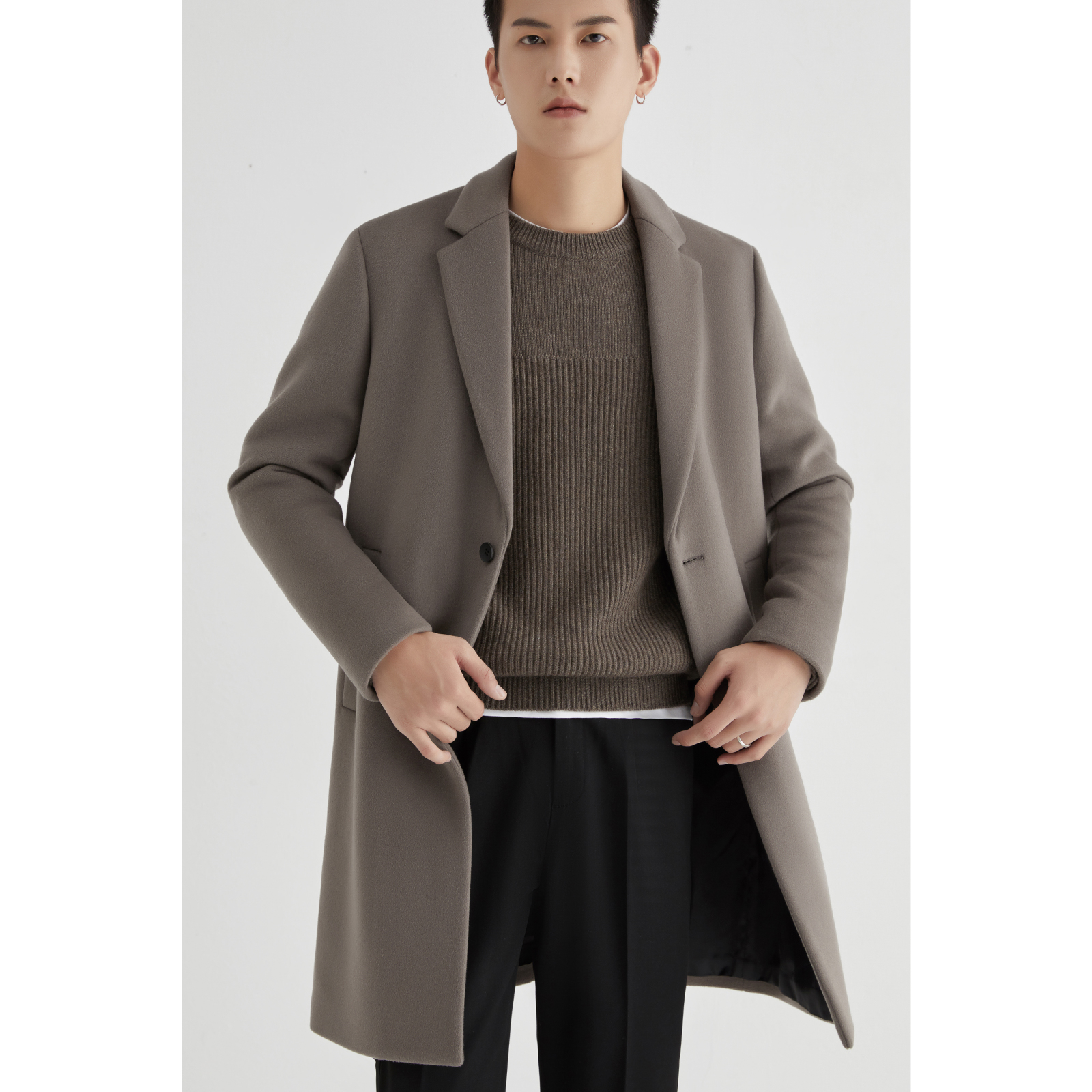 单面呢绒秋冬季妮子韩版修身外套