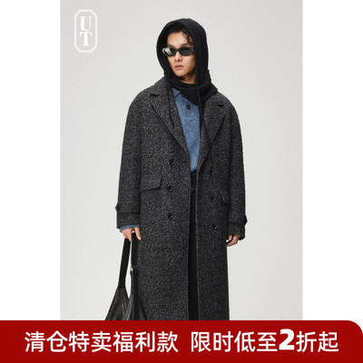 过膝长款呢子外套双排扣内里加仿丝棉毛呢中长款保暖加厚大衣男