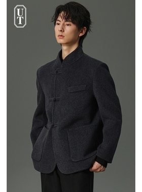 双面呢夹克男士短款秋冬季休闲保暖上衣非羊绒大衣羊毛呢子外套男