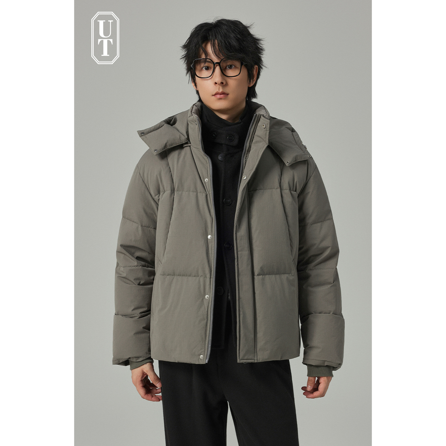 时尚可拆卸连帽羽绒服男短款加厚90鸭绒老钱风外套男士宽松休闲