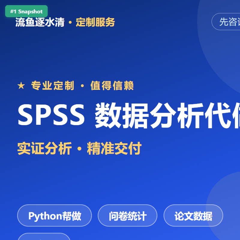 SPSS数据分析代做Pytho其它设计服务