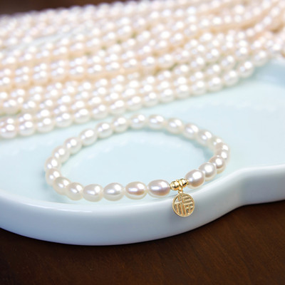 天然淡水珍珠进口14K包金民族风