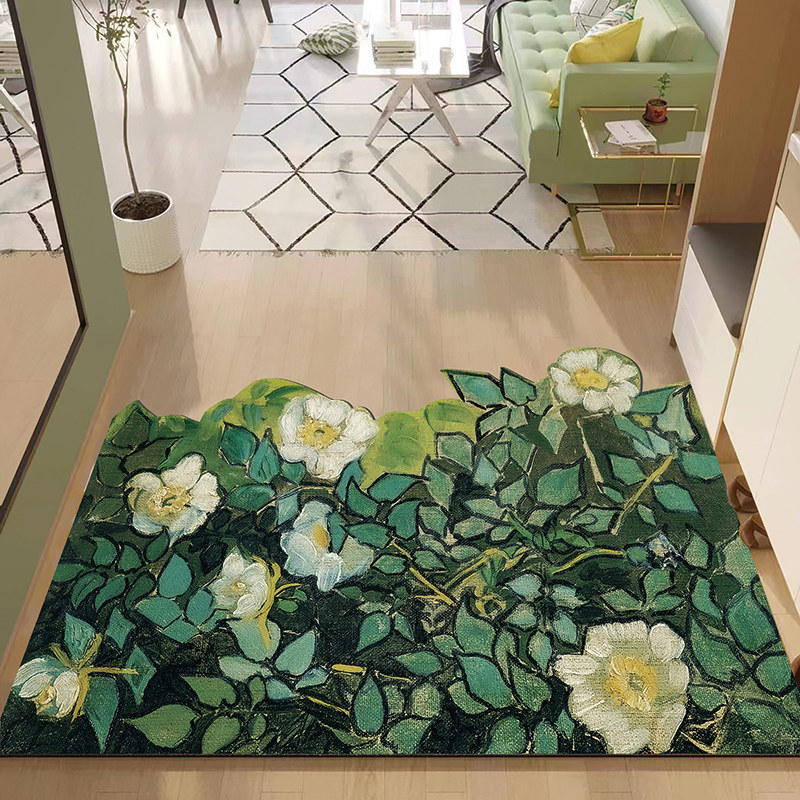 花朵入户门皮革地垫大门口家用脚垫门垫进门pvc家用地毯可擦免洗,居家布艺,入户地垫,淘宝优惠券,粉丝福利购,淘宝优惠卷
