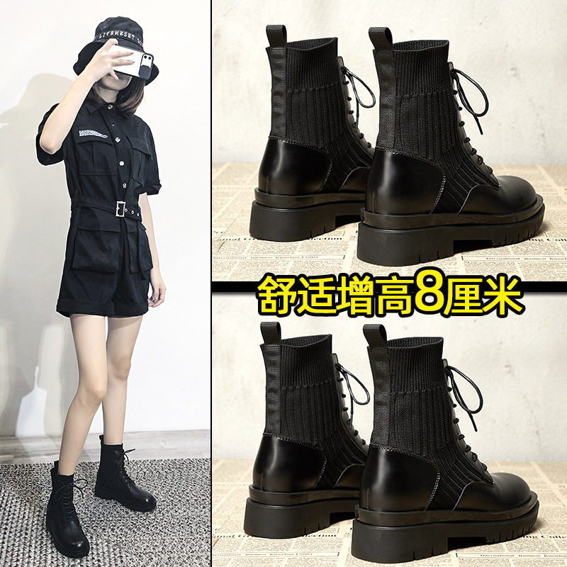 真皮马丁靴女2025春秋新款帅气工装超火短靴子厚底英伦风单靴