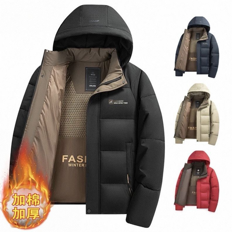 石墨稀冬季男士加厚棉衣短款新款羽绒棉爸爸休闲保暖外套棉服冬装