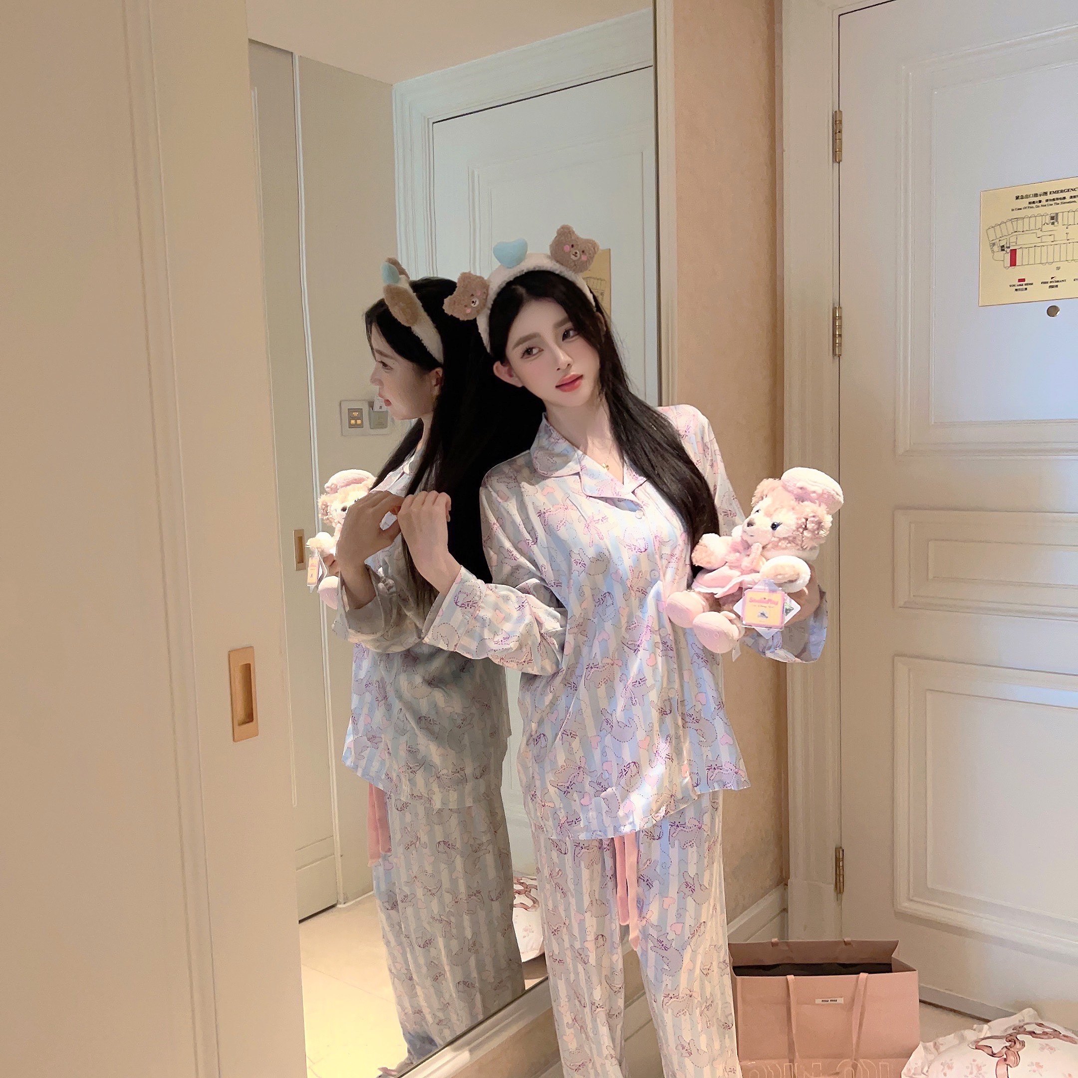 LaoLao酱「周末甜心」冰丝春夏纯欲少女日系卡通家居服睡衣套ins,女士内衣/男士内衣/家居服,睡衣/家居服套装,淘宝优惠券,粉丝福利购,淘宝优惠卷