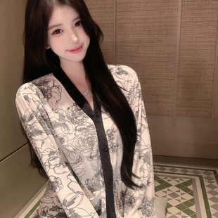 捞捞酱「富美大小姐」睡衣女2025新款 海岛绒加绒加厚家居服 冬季