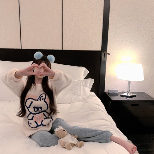 珊瑚绒家居服甜妹少女保暖
