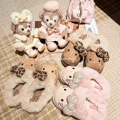 捞捞酱「暖暖Kitty拖」加厚防滑底可外穿居家保暖拖鞋秋冬2025新