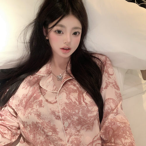 缎面新年冰丝家居服睡衣套