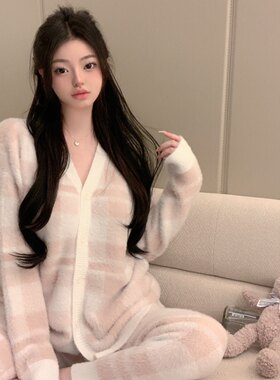 水貂绒冬季软绵绵家居服纯欲