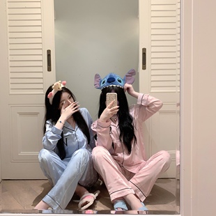 LaoLao酱「笨蛋美女」月光绸高级小众舒适家居服睡衣套纯欲ins