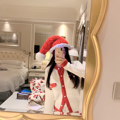 长袖家居服两件套小香风新年红