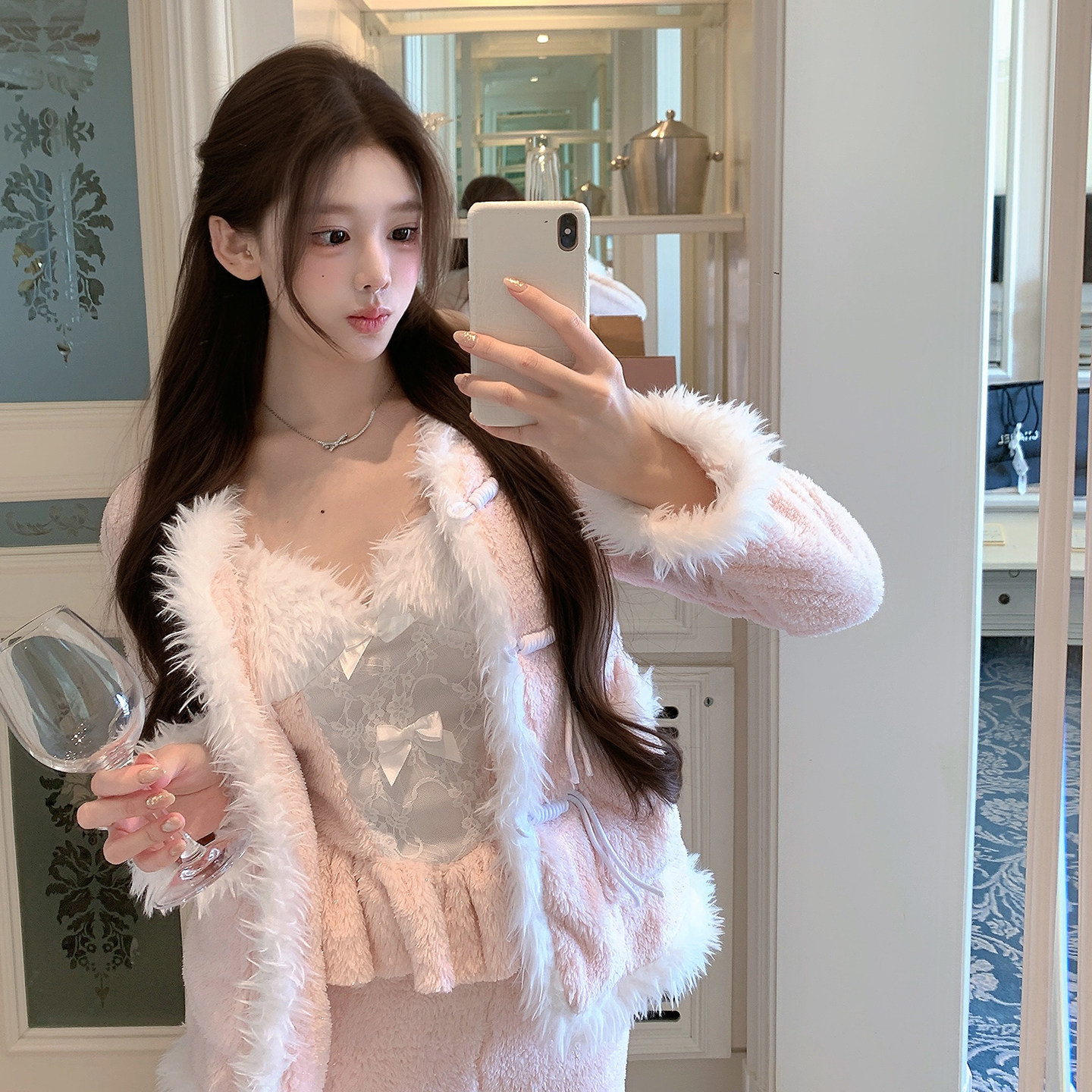 捞捞酱「绒绒奶霜」睡衣女双面绒2025新款加绒加厚冬季纯欲家居服