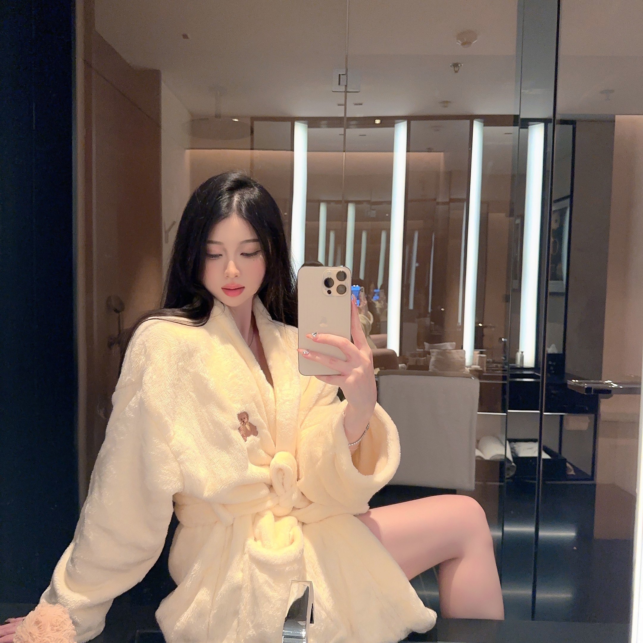 LaoLao酱「云感绒绒」法兰绒加厚秋冬睡袍浴袍睡衣保暖舒适小熊