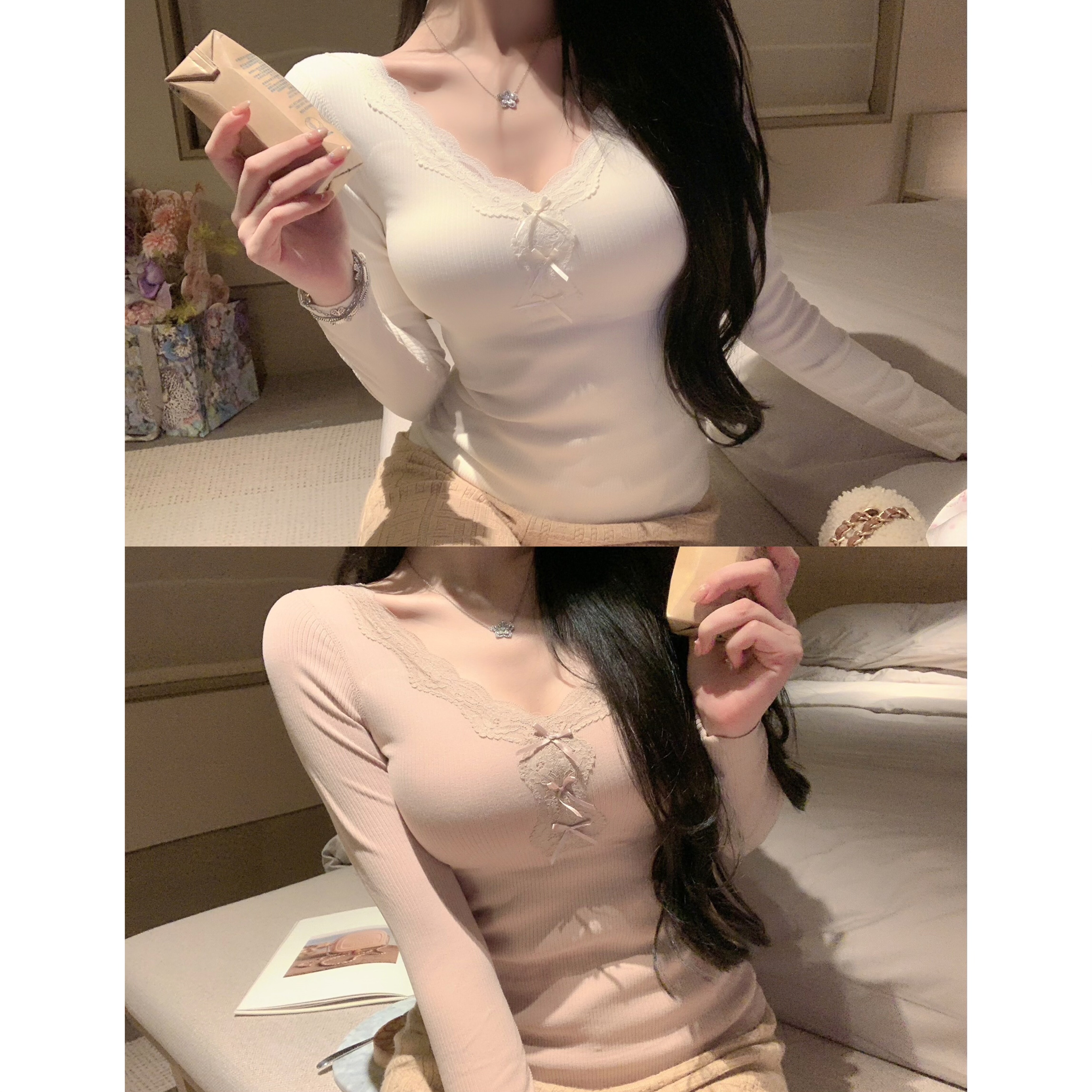 捞捞酱「实穿加绒打底」自带胸垫加绒保暖打底纯欲内搭上衣磨毛新,女士内衣/男士内衣/家居服,保暖套装,淘宝优惠券,粉丝福利购,淘宝优惠卷