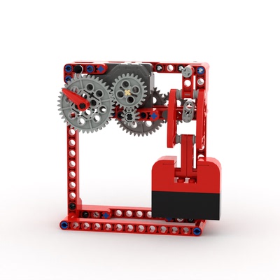 国产积木模型发条钟摆MOC拼装