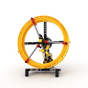 小小工程师国产积木电动齿轮工程机械组模型单轴飞陀飞轮MOC套装