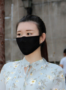 韩版潮款透气春夏薄口罩黑色防晒防尘男女莫代尔棉可洗口罩