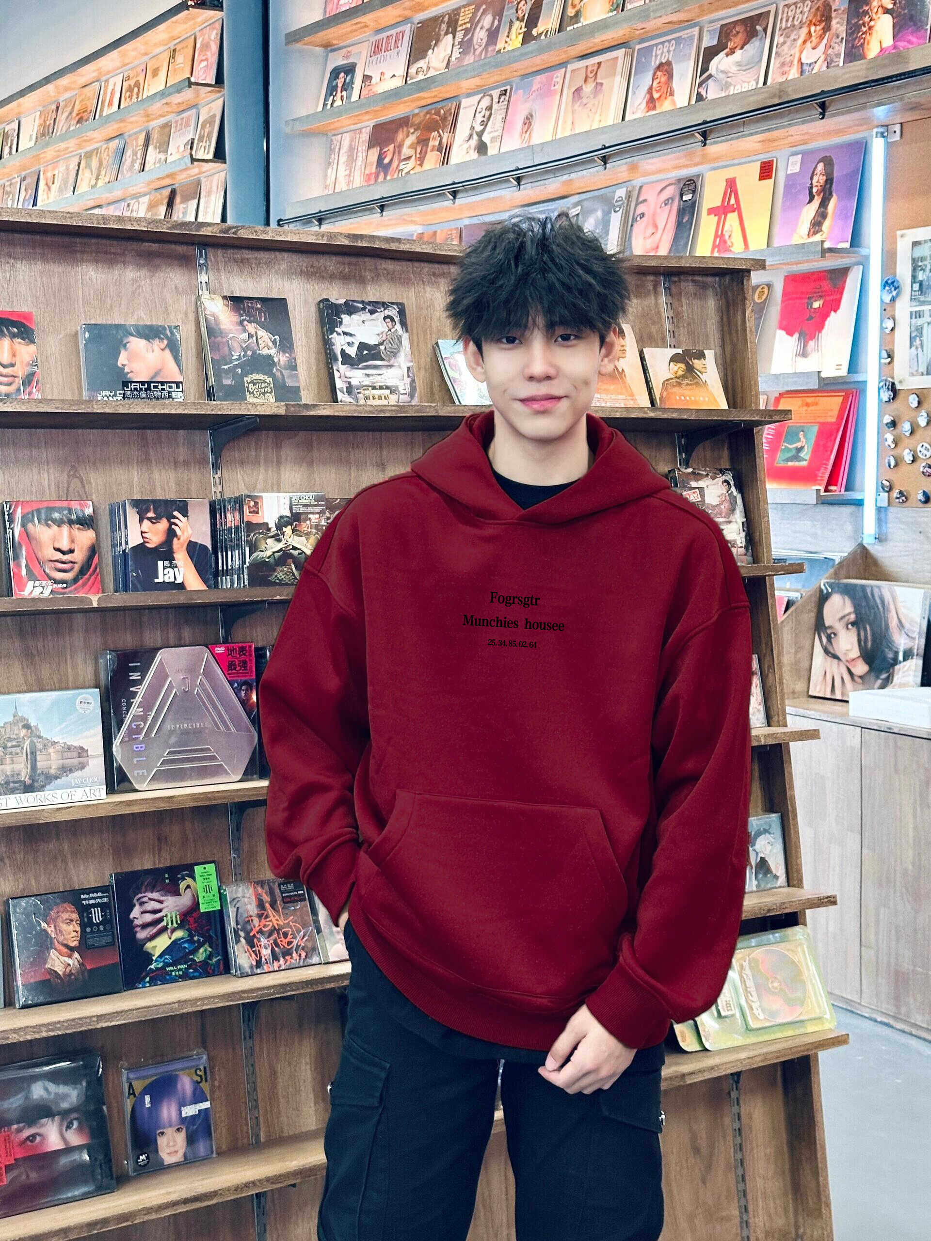 TAJN潮牌2024新款酒红色美式连帽卫衣重磅本命年男生宽松潮流上衣,男装,卫衣,淘宝优惠券,粉丝福利购,淘宝优惠卷