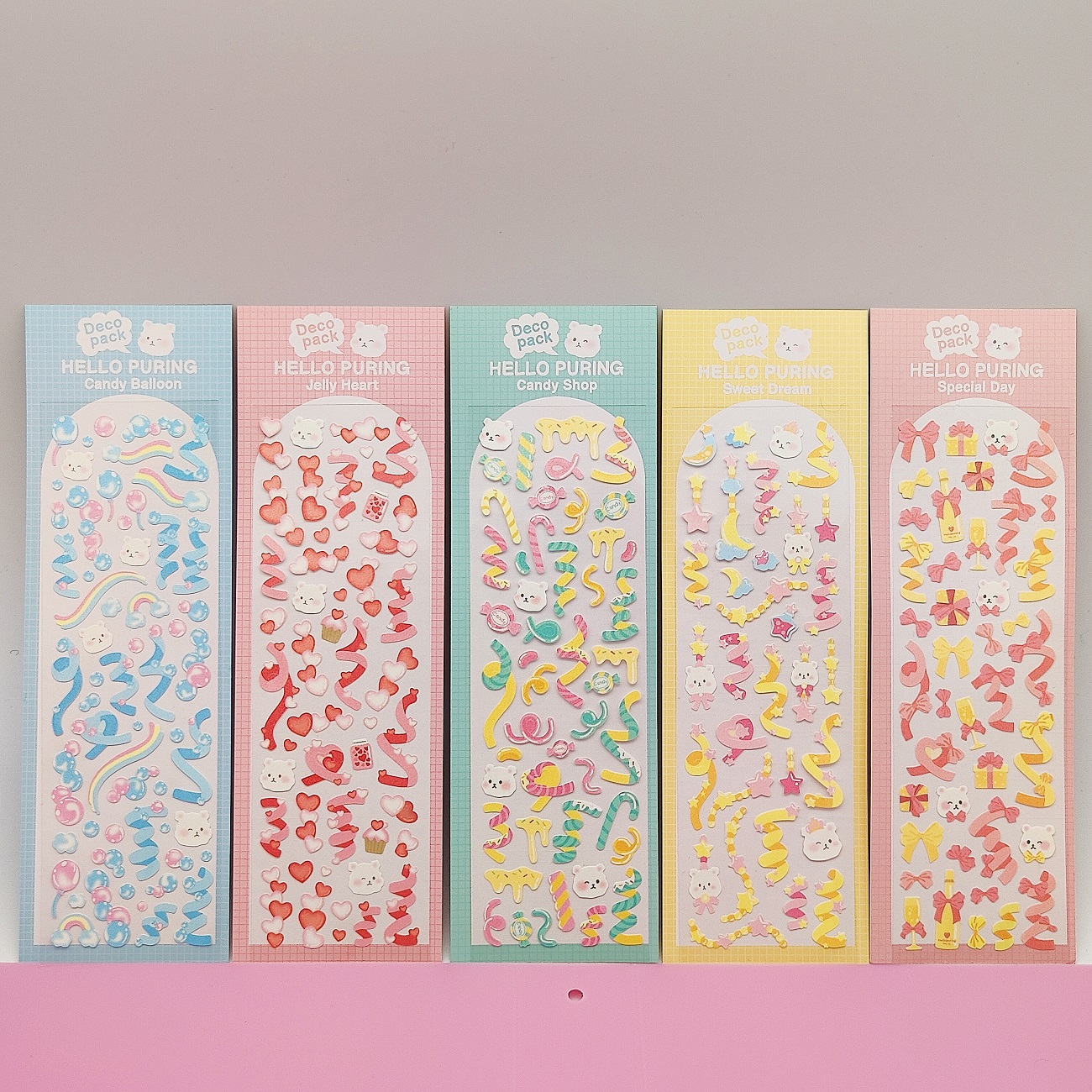 韩国可爱卡通小熊咕卡贴纸ins追星diy小卡贴镭射闪亮手机装饰素材