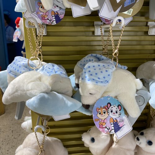 长隆旅游纪念品海洋玉米睡眠北极熊毛绒钥匙扣公仔挂件包小礼物