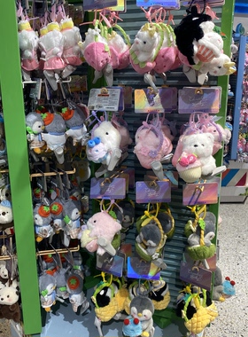 长隆旅游纪念品虎鲸企鹅海豚水果抱蛋糕毛绒公仔挂件包包挂饰礼物