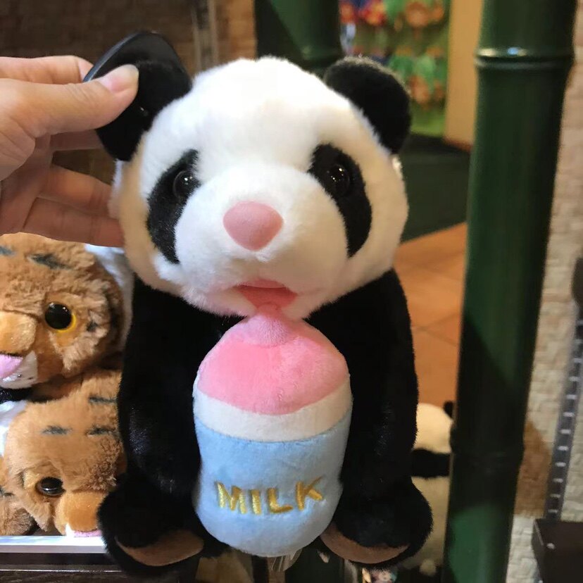 广州长隆旅游纪念品可爱抱奶瓶熊猫毛公仔毛绒玩具儿童礼物动物园