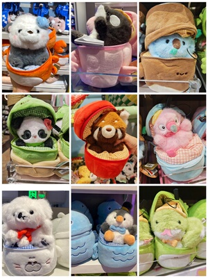 珠海广州长隆旅游纪念品可爱企鹅北极熊帽子毛绒公仔玩具儿童礼物