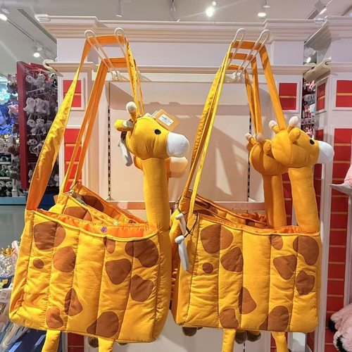 广州长隆动物园纪念品卡通可爱长颈鹿包包单肩斜挎包儿童包