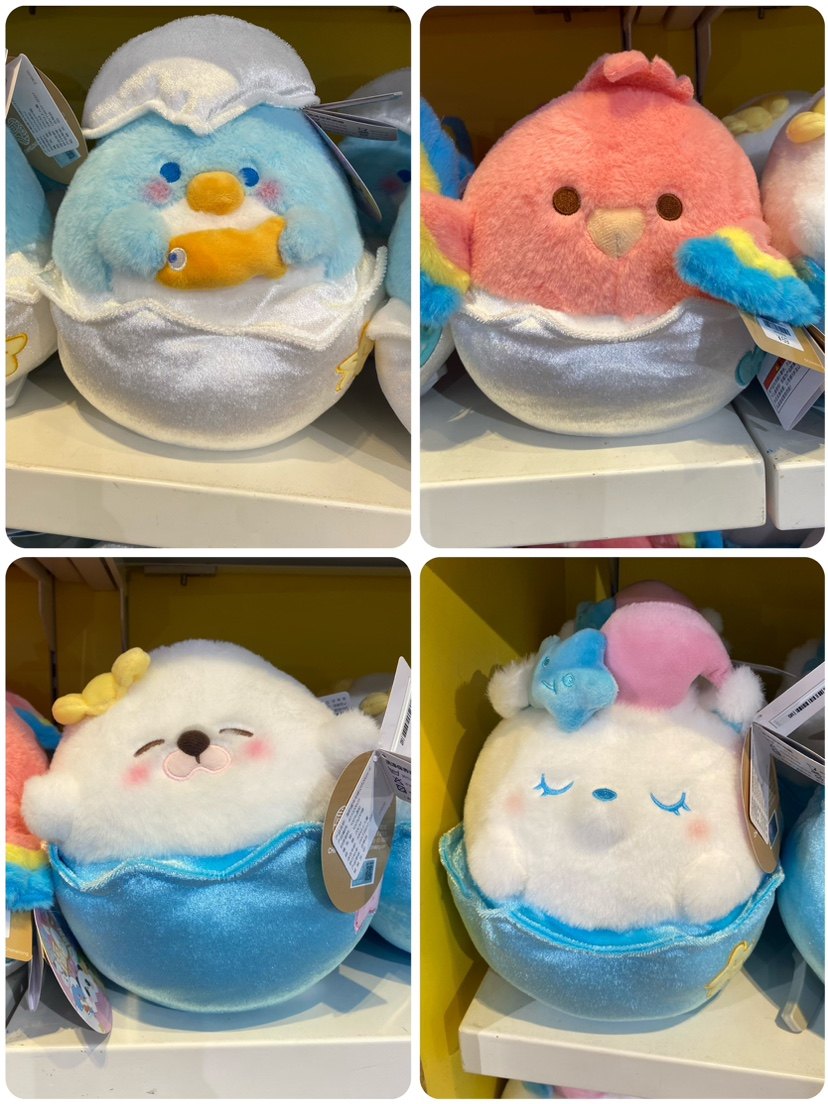 珠海长隆纪念品海洋王国企鹅北极熊鹦鹉海豹蛋壳毛公仔儿童玩具女